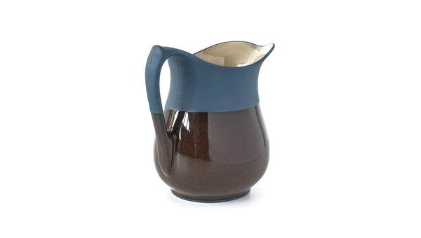 classic curvy slip cast cacao brown glazed porcelain jug