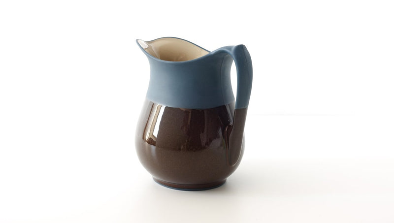 classic curvy slip cast cacao brown glazed porcelain jug