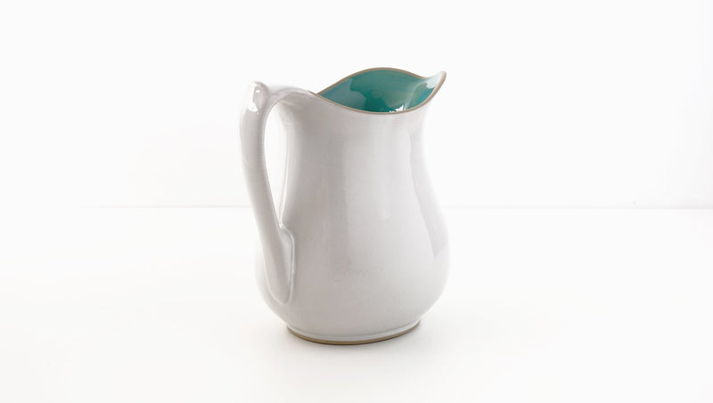 classic curvy slip cast porcelain jug