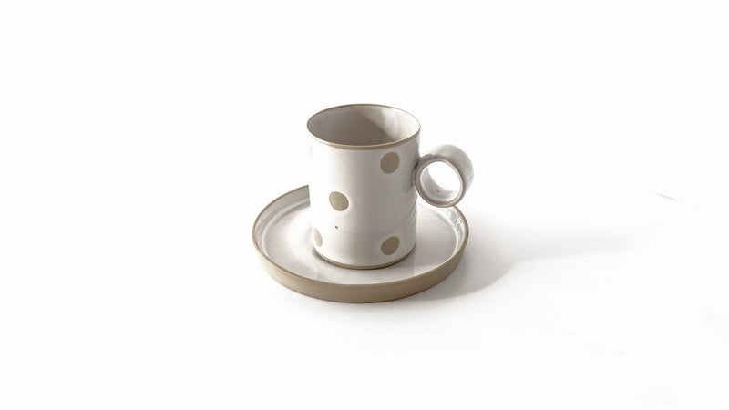 handmade porcelain coffee cup and saucer